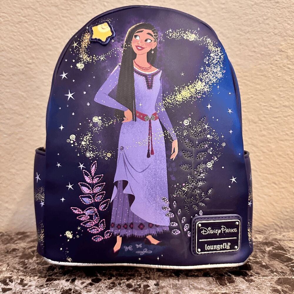 NEW Disney Parks Wish Asha Loungefly Mini Backpack NWT Navy Blue GOLD